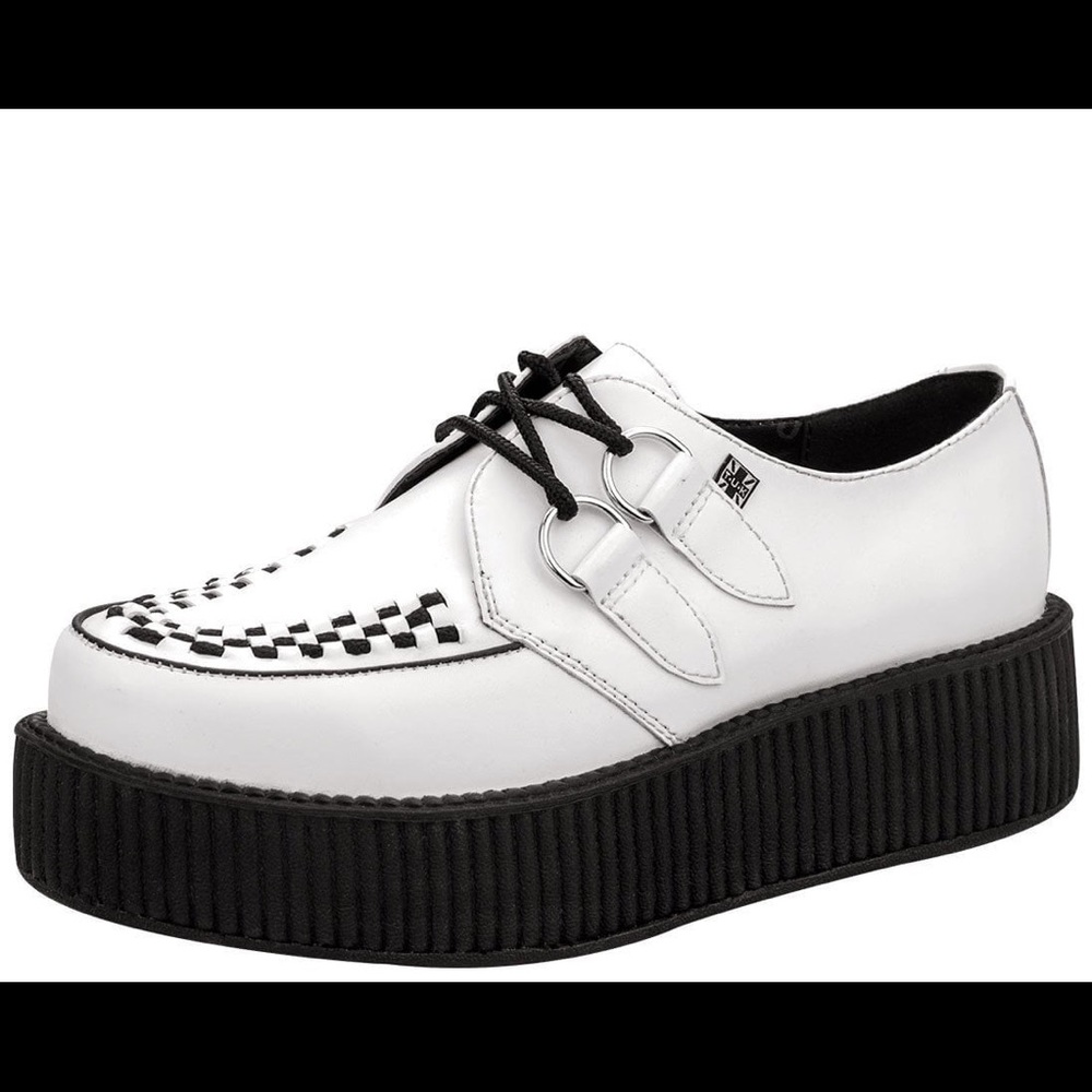 White TUK platform creepers/loafers